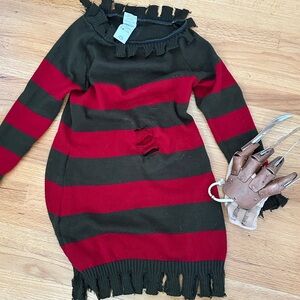 Freddy Krueger Miss Krueger Costume Womens Sexy Dress Size large